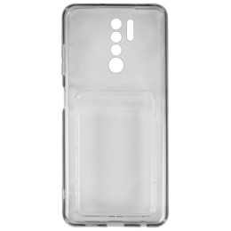 Силиконовый чехол для Xiaomi Redmi 9 iBox Crystal с картхолдером и защитой камеры Прозрачный