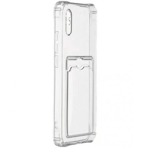 Силиконовый чехол для Xiaomi Redmi 9A Silicone Card Holder Case Прозрачный