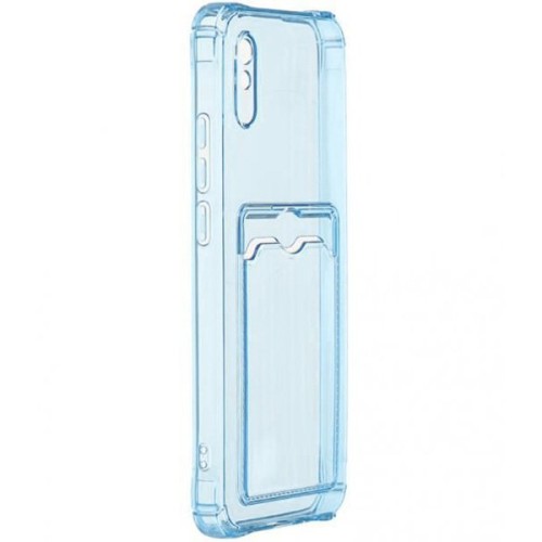 Силиконовый чехол для Xiaomi Redmi 9A Silicone Card Holder Case Голубой
