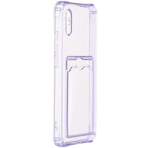 Силиконовый чехол для Xiaomi Redmi 9A Silicone Card Holder Case Сиреневый