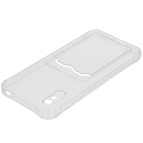 Силиконовый чехол для Xiaomi Redmi 9A TPU 1.5мм с картхолдером и защитой камеры Прозрачный