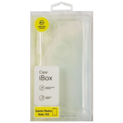 Силиконовый чехол для Xiaomi Redmi Note 10 iBox Crystal противоударный с усиленными углами Прозрачный
