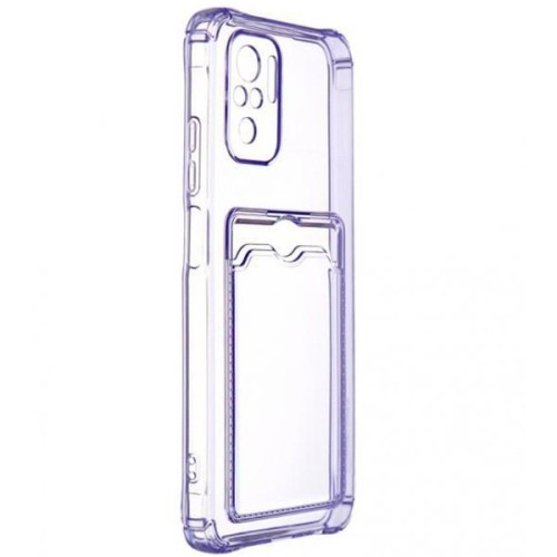 Силиконовый чехол для Xiaomi Redmi Note 10 Silicone Card Holder Case Сиреневый