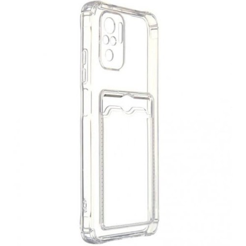 Силиконовый чехол для Xiaomi Redmi Note 10 Silicone Card Holder Case Прозрачный