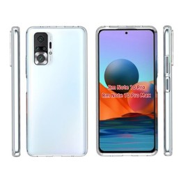 Силиконовый чехол для Xiaomi Redmi Note 10 Pro TPU 1мм с защитой камеры Прозрачный глянцевый