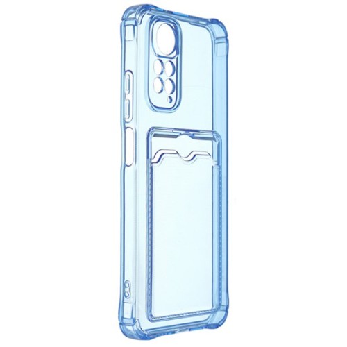 Силиконовый чехол для Xiaomi Redmi Note 11 Silicone Card Holder Case Голубой