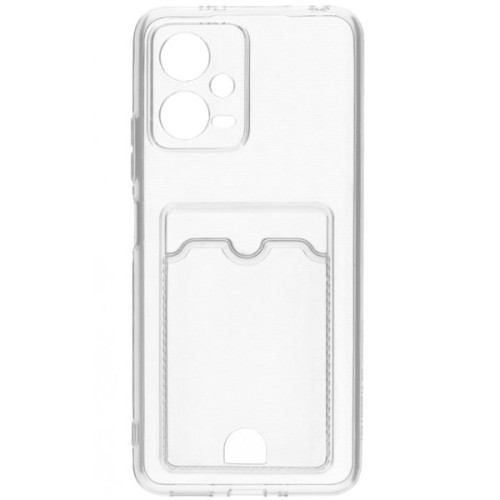 Силиконовый чехол для Xiaomi Redmi Note 12 5G TPU 1.5мм с картхолдером и защитой камеры Прозрачный