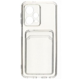 Силиконовый чехол для Xiaomi Redmi Note 12 Pro 5G TPU 1.5мм с картхолдером и защитой камеры Прозрачный