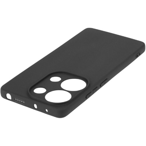 Силиконовый чехол для Xiaomi Poco M6 Pro TPU mate 1mm с защитой камеры Черный
