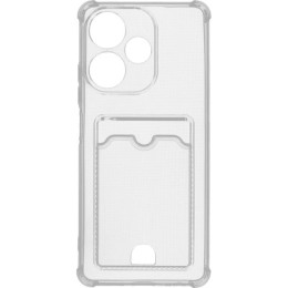 Силиконовый чехол для Infinix Hot 30 Silicone Card Holder с защитой камеры Прозрачный