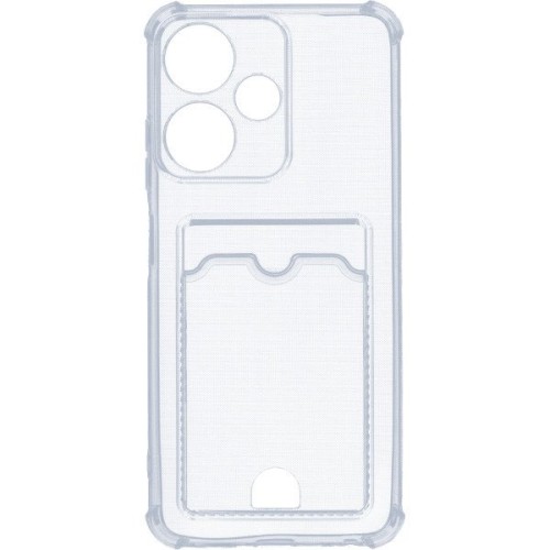 Силиконовый чехол для Infinix Hot 40i / Infinix Smart 8 Silicone Card Holder с защитой камеры Прозрачный