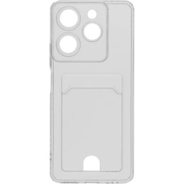 Силиконовый чехол для Tecno Spark 20 Pro Silicone Card Holder с защитой камеры Прозрачный