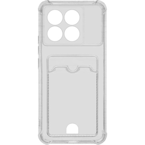 Силиконовый чехол для Xiaomi Poco X6 Pro 5G Silicone Card Holder с защитой камеры Прозрачный