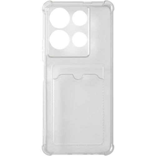 Силиконовый чехол для Infinix Note 40 Silicone Card Holder с защитой камеры Прозрачный