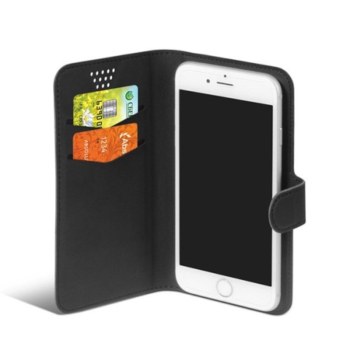 Чехол книжка для смартфона универсальный DF 5.5 дюйма Universal 09 Черный