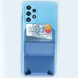 Кардхолдер с подставкой на клеевой основе Голубой