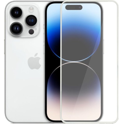 Защитное стекло для Apple iPhone 14 Pro Glass Pro Full Glue светящееся Белое