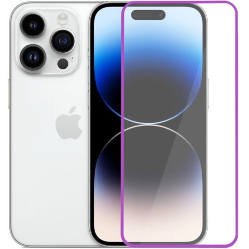 Защитное стекло для Apple iPhone 14 Pro Glass Pro Full Glue светящееся Фиолетовое