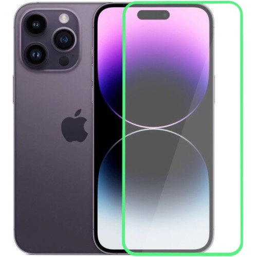 Защитное стекло для Apple iPhone 14 Pro Max Glass Pro Full Glue светящееся Зеленое