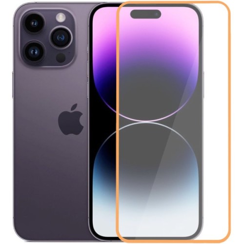 Защитное стекло для Apple iPhone 14 Pro Max Glass Pro Full Glue светящееся Оранжевое