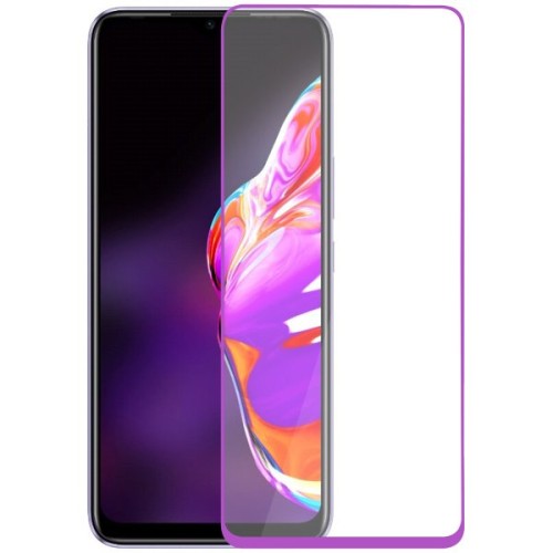 Защитное стекло для Infinix Hot 10S Glass Pro Full Glue светящееся Фиолетовое