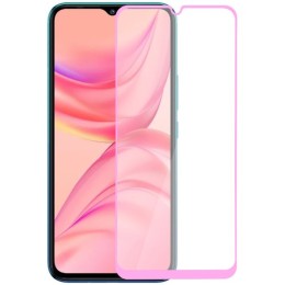 Защитное стекло для Infinix Hot 10 Lite Glass Pro Full Glue светящееся Розовое