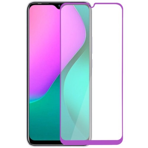 Защитное стекло для Infinix Hot 10 Play Glass Pro Full Glue светящееся Фиолетовое