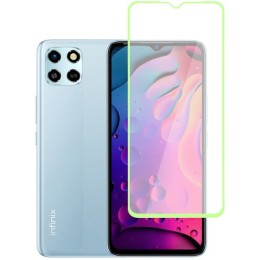 Защитное стекло для Infinix Smart 6 HD Glass Pro Full Glue светящееся Зеленое