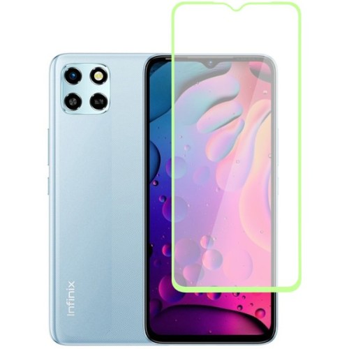 Защитное стекло для Infinix Smart 6 HD Glass Pro Full Glue светящееся Зеленое