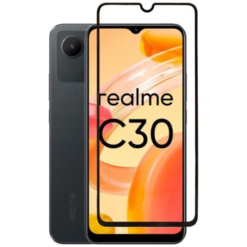 Защитное стекло для Realme C30 Red Line Full Screen Черное