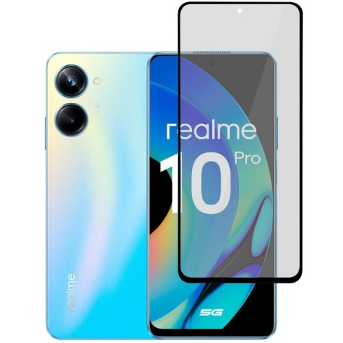 Защитное стекло для Realme 10 Pro 5G 5D с вырезом для камеры Черное