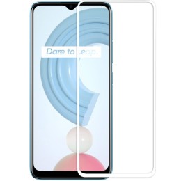 Защитное стекло для Realme C21 Glass Pro Full Glue светящееся Белое