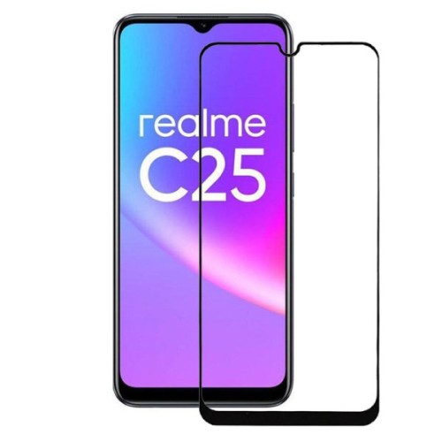 Защитное стекло для Realme C25S Glass Pro Full Glue Черное