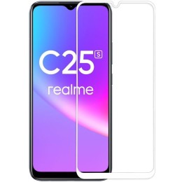 Защитное стекло для Realme C25S Glass Pro Full Glue светящееся Белое