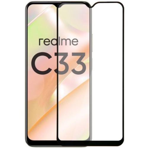 Защитное стекло для Realme C33 Glass Pro Full Glue 9D Черное