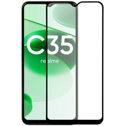 Защитное стекло для Realme C35 Glass Pro Full Glue 9D Черное