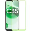Защитное стекло для Realme C35 Glass Pro Full Glue светящееся Зеленое