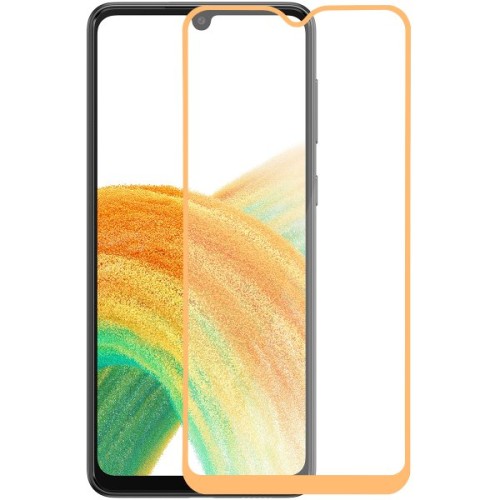 Защитное стекло для Samsung Galaxy A33 Glass Pro Full Glue светящееся Оранжевое