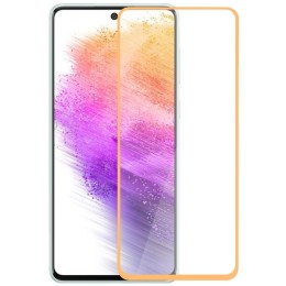 Защитное стекло для Samsung Galaxy A73 Glass Pro Full Glue светящееся Оранжевое