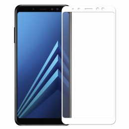 Защитное стекло для Samsung Galaxy A8 Plus (2018) Чехольчикофф Full Screen 4D Белое