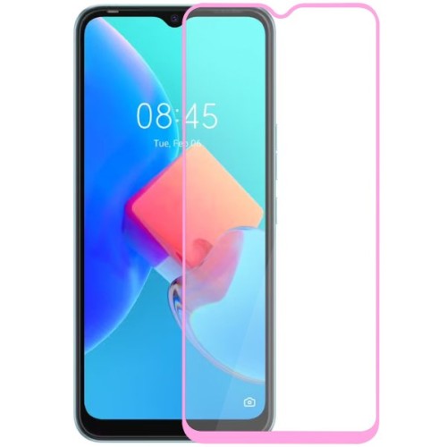 Защитное стекло для Tecno Spark Go 2022 Glass Pro Full Glue светящееся Розовое