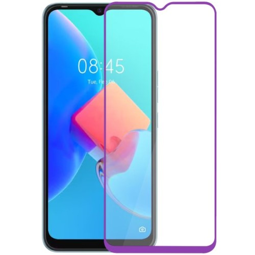 Защитное стекло для Tecno Spark Go 2022 Glass Pro Full Glue светящееся Фиолетовое