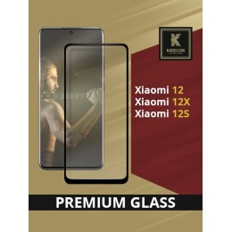 Защитное стекло для Xiaomi 12 / Xiaomi 12X / Xiaomi 12S Krieger 3D Черное