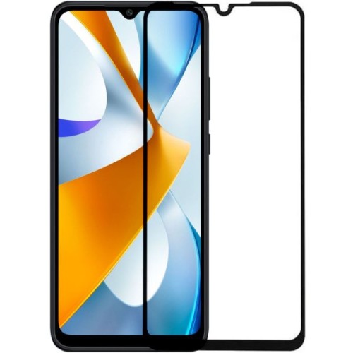 Защитное стекло для Xiaomi Poco C40 Red Line Full Screen Черное