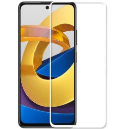 Защитное стекло для Xiaomi Poco M4 Pro 5G Glass Pro Full Glue светящееся Белое