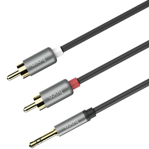 Кабель Aux Apple 3.5mm - RCA x2 Hoco UPA10 TPU 1.5м Черный