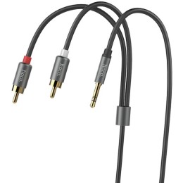 Кабель Aux Apple 3.5mm - RCA x2 Hoco UPA10 TPU 1.5м Черный