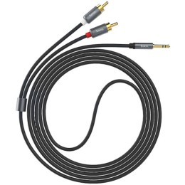 Кабель Aux Apple 3.5mm - RCA x2 Hoco UPA10 TPU 1.5м Черный