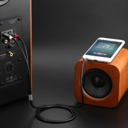 Кабель Aux Apple 3.5mm - RCA x2 Hoco UPA10 TPU 1.5м Черный