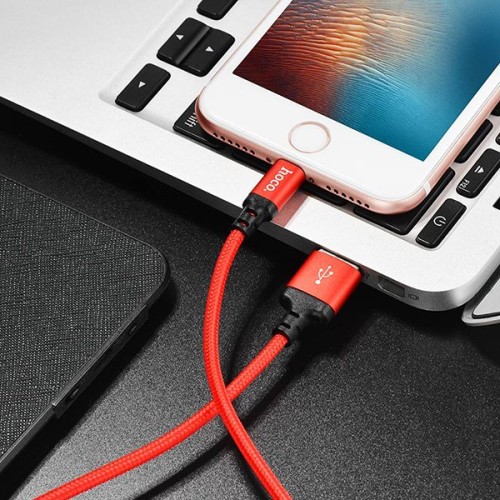 Кабель USB для Apple Lightning Hoco X14 1м Красный